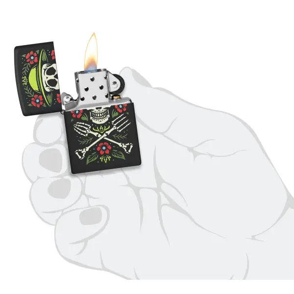 Zippo schwarz matt Skull Gardener Garten fürs Leben 600077