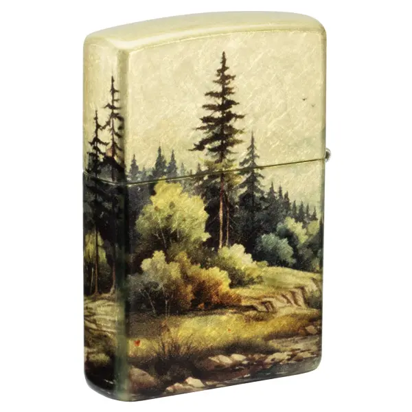 Zippo tumbled messing Compass Adventure Design 60007532 Wildnis als Aquarell