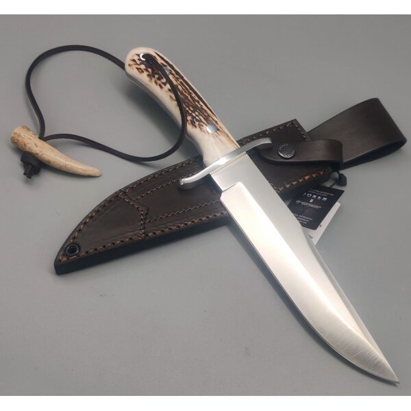 Joker Bowie 7.87 Hirschhorn N695 Stahl Lederscheide