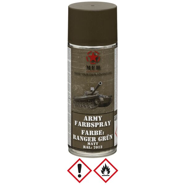 MFH BW Armee Army Sprühfarbe Farbspray Militärfarbe 400ml Sprühdose Spraydose Ranger Grün
