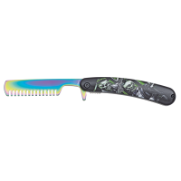Albainox Razor Comb Kamm 3Cr13MoV Stahl ABS Griff Rainbow