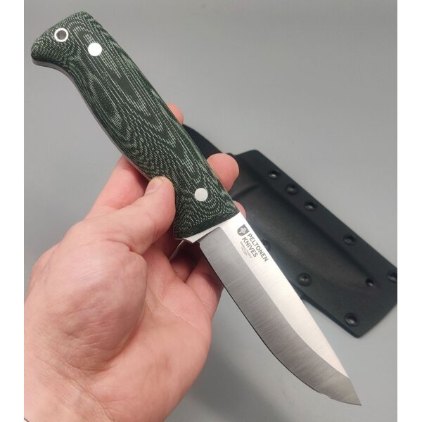 Peltonen Knives Puukko M07 Ranger Bushcraft Micarta Green 14C28N Kydexscheide