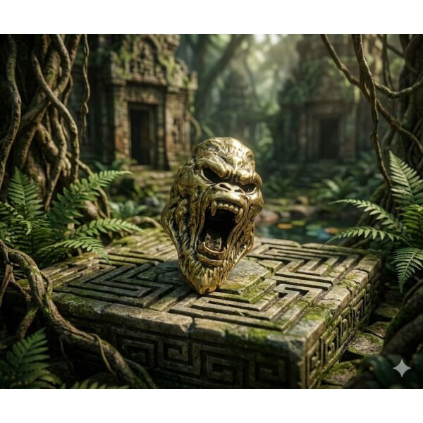 Bead Anhänger King Kong Fantasy aus Messing für Lanyard Gorillakopf