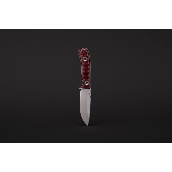 TRC Knives Polheim Limited Edition - 15 Anniversary Messer RWL-34 Stahl Maroon Micarta Lederscheide Handmade