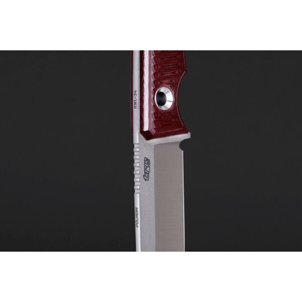 TRC Knives Polheim Limited Edition - 15 Anniversary Messer RWL-34 Stahl Maroon Micarta Lederscheide Handmade