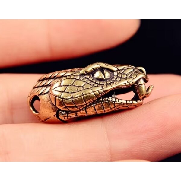 Bead Anhänger Snake Schlange aus Messing Fantasy für Lanyard