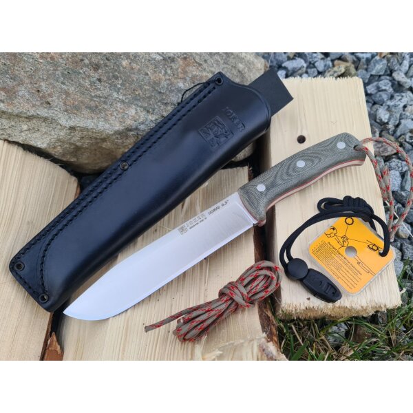 Joker Nomad 6.5 N695 Micarta Grün inkl. Paracord Lederscheide B-WARE