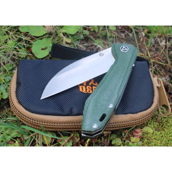 QSP Knife PELICAN QS118-E2 Messer S35VN Stahl Leinen Micarta Kugellager Titanclip