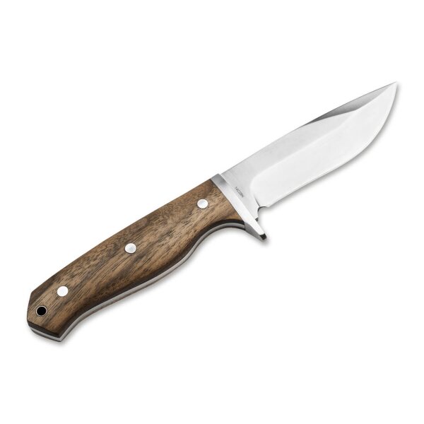 Böker Plus Walnut Drop Jagdmesser 14C28N Stahl Walnussholz Lederscheide