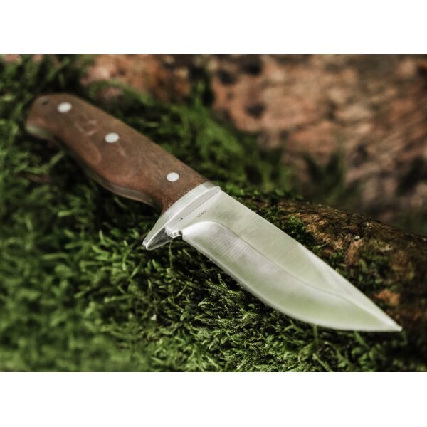 Böker Plus Walnut Drop Jagdmesser 14C28N Stahl Walnussholz Lederscheide