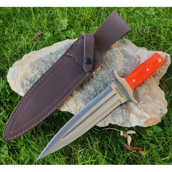 J&V Forester Montero Naranja Saufänger mit Lederscheide