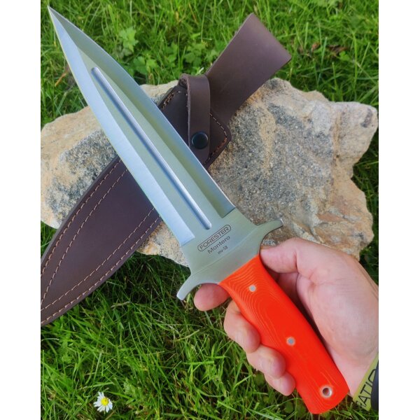 J&V Forester Montero Naranja Saufänger mit Lederscheide