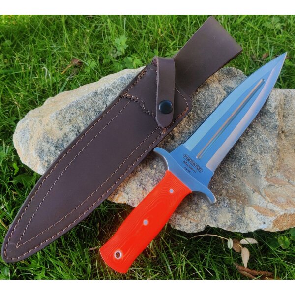 J&V Forester Montero Naranja Saufänger mit Lederscheide