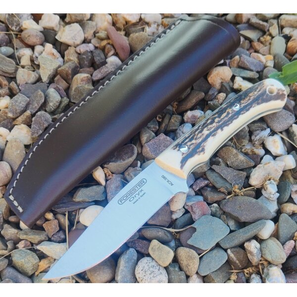 J&V Forester Oryx Ciervo Jagdmesser ACX-390 Stahl Hirschhorngriff