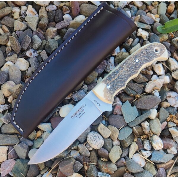 J&V Forester Lince Ciervo Jagdmesser ACX-390 Stahl Hirschhorngriff