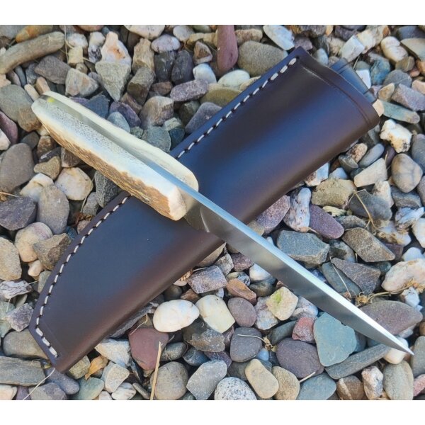 J&V Forester Lince Ciervo Jagdmesser ACX-390 Stahl Hirschhorngriff