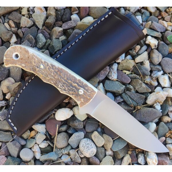 J&V Forester Lince Ciervo Jagdmesser ACX-390 Stahl Hirschhorngriff