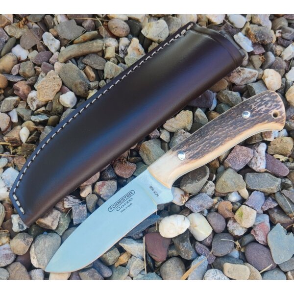 J&V Forester Corzo Ciervo Jagdmesser ACX-390 Stahl Hirschhorngriff