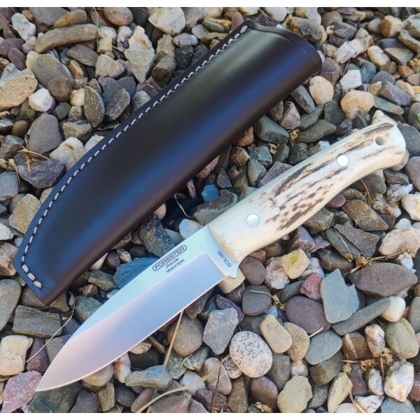 J&V Forester Alce Ciervo Jagdmesser ACX-390 Stahl Hirschhorngriff