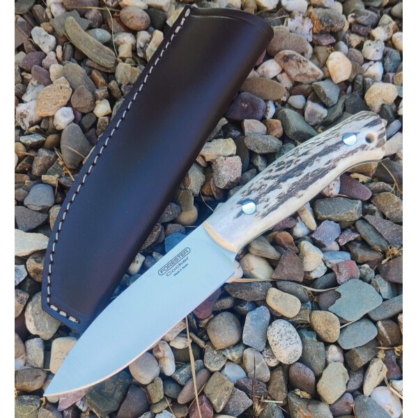 J&V Forester Cocker Ciervo Jagdmesser ACX-390 Stahl Hirschhorngriff