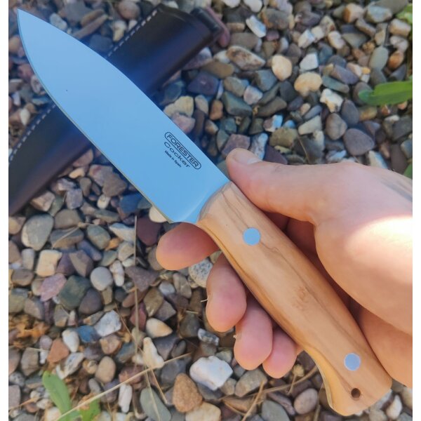 J&V Forester Cocker Olivo Jagdmesser ACX-390 Stahl Olivenholzgriff