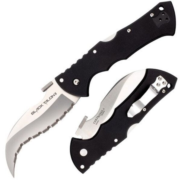 Cold Steel Black Talon II 2 Lynn Thompson Collection Tri-Ad Lock Serrated Edge Wellenschliff XHP G10 Griff CHLT00444