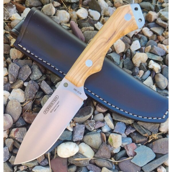 J&V Forester Skinner Olivo Jagdmesser ACX-390 Stahl Olivenholzgriff