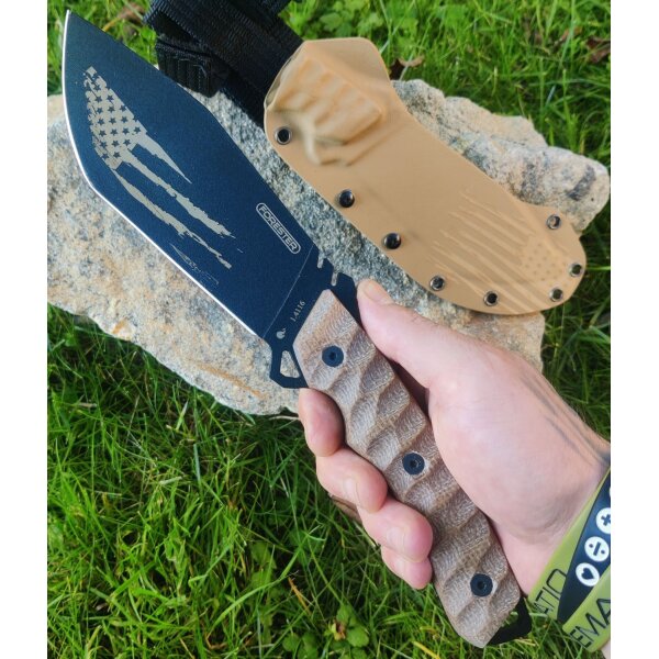 J&V Forester Tracker Americano Outdoormesser 4116 Stahl G10 Griff