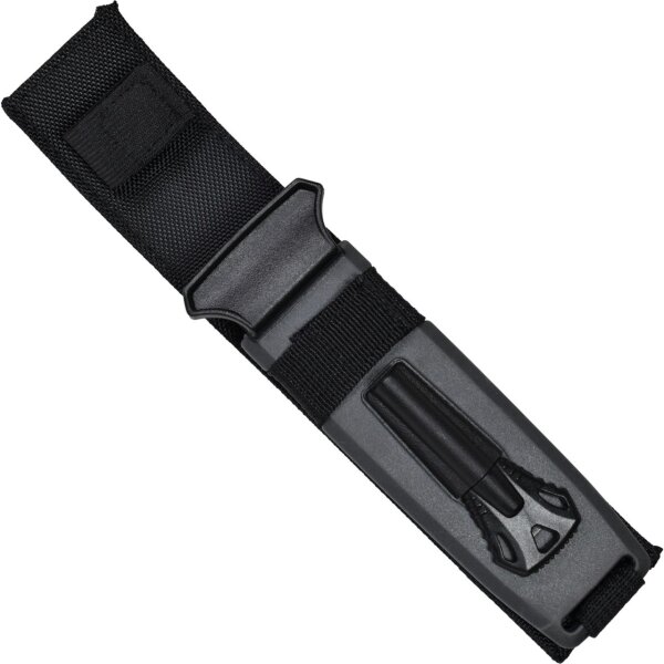 Haller Fixed Freizeit- und Outdoormesser serrated rostfrei mit Nylonscheide und Feuerstarter