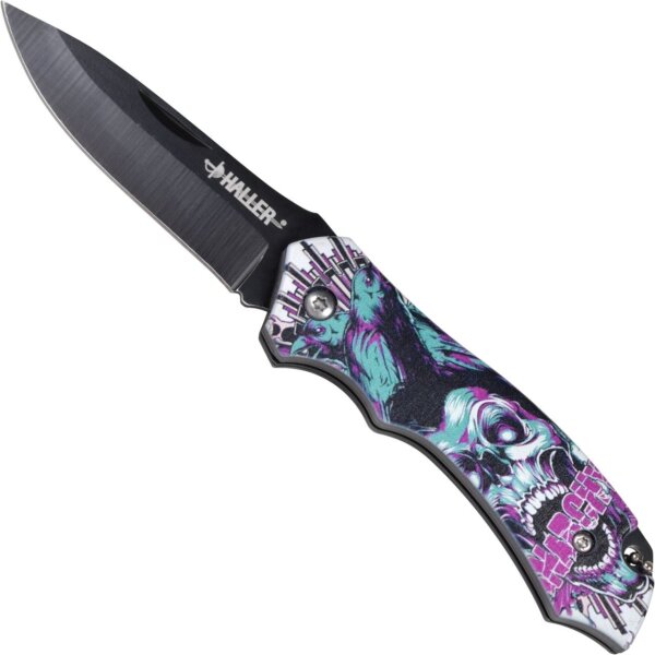 Haller NIGHTMARE Taschenmesser Pink Skull Totenkopf Bone Sword 420 Stahl