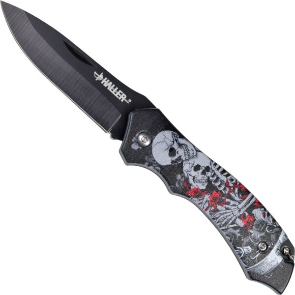 Haller NIGHTMARE Taschenmesser Skelett Skull Totenkopf Bone Sword 420 Stahl