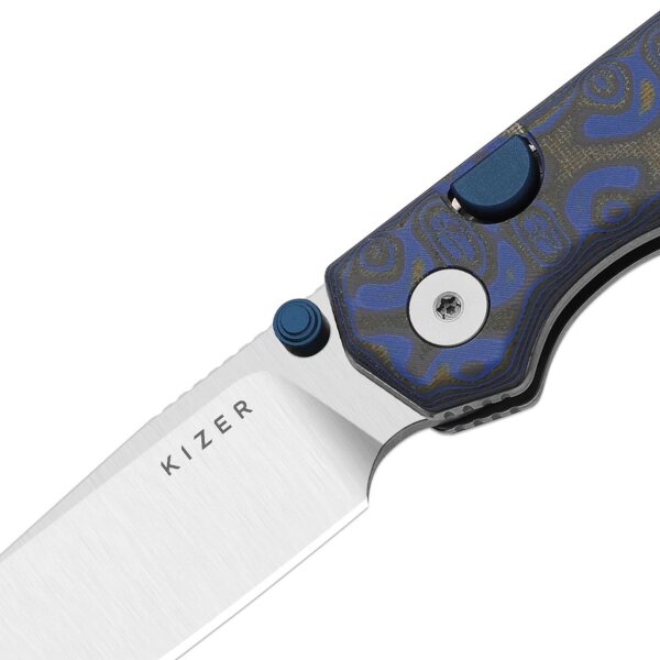 Kizer Messer Begleiter 2.9 Button Lock Folder BD1N Stahl Vortex Micarta