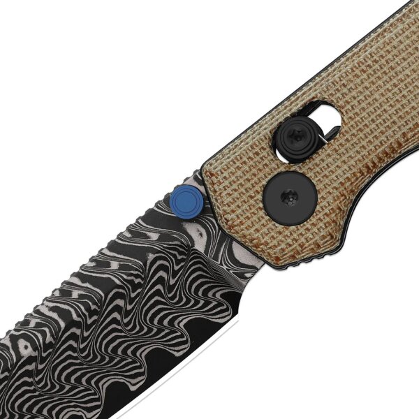 Kizer Messer Begleiter 2.9 Clutch Lock Folder Damast Stahl Vortex Micarta Black