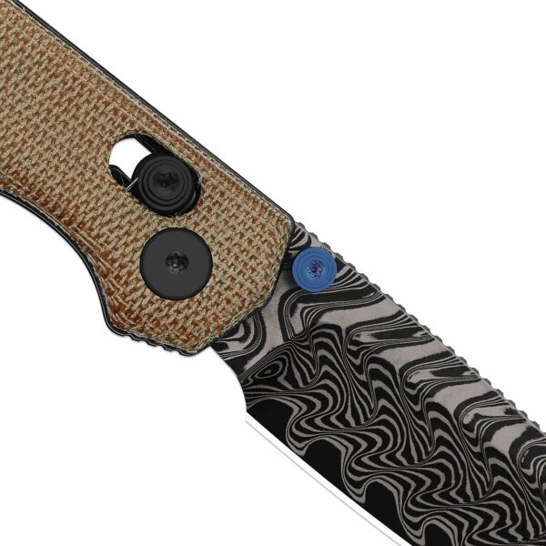 Kizer Messer Begleiter 2.9 Clutch Lock Folder Damast Stahl Vortex Micarta Black