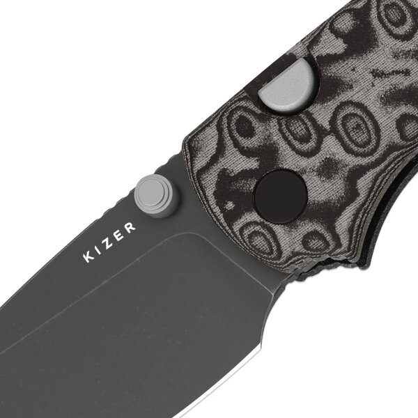Kizer Messer Glaux Button Lock Folder 14C28N Stahl Vortex Micarta