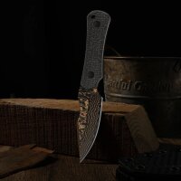 Kizer Bone Outdoormesser Copper Damast Stahl Micarta EDC