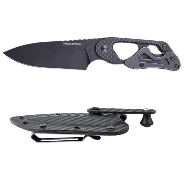 Real Steel Cormorant Apex EDC Outdoormesser 14C28N Stahl Blackwash