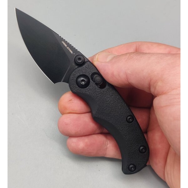 Real Steel Esca Crossbar Lock Folder All Black 12C27 Stahl GFN Griff