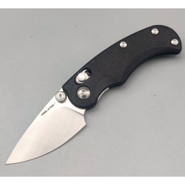 Real Steel Esca Crossbar Lock Folder Black 12C27 Stahl GFN Griff