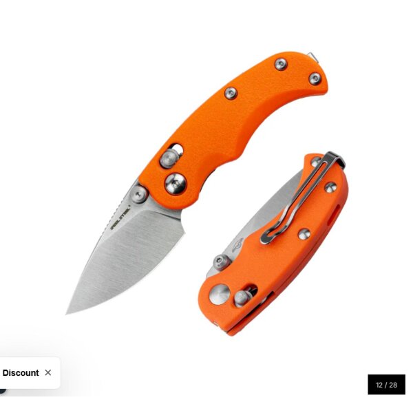 Real Steel Esca Crossbar Lock Folder Orange 12C27 Stahl GFN Griff