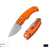 Real Steel Esca Crossbar Lock Folder Orange 12C27 Stahl...