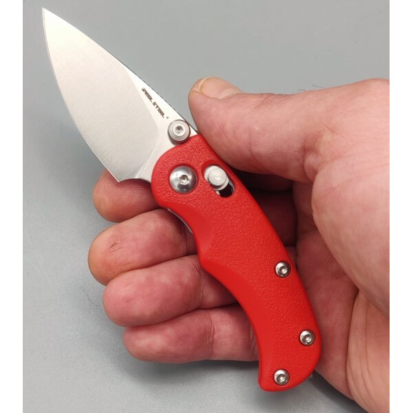 Real Steel Esca Crossbar Lock Folder Red 12C27 Stahl GFN Griff