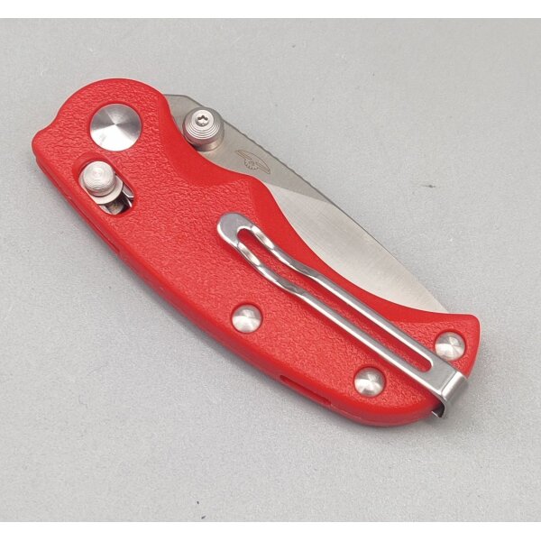 Real Steel Esca Crossbar Lock Folder Red 12C27 Stahl GFN Griff