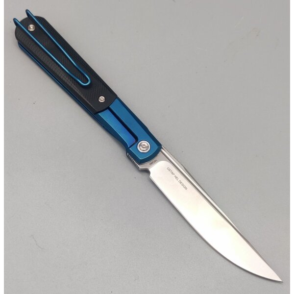 Real Steel RB-7 Essential 14C28N Stahl Framelock G10 Griff Blau-Schwarz