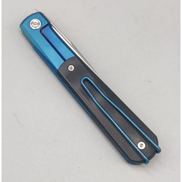 Real Steel RB-7 Essential 14C28N Stahl Framelock G10 Griff Blau-Schwarz