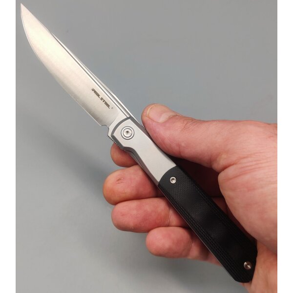Real Steel RB-7 Essential 14C28N Stahl Framelock G10 Griff Grau-Schwarz