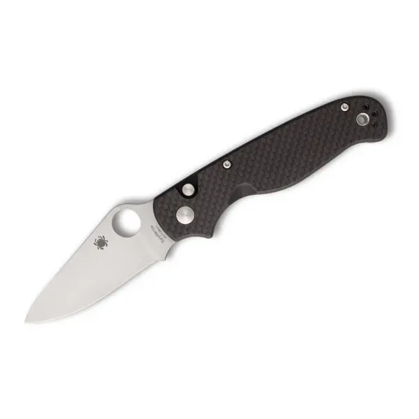 Spyderco ButtonUp CF PlainEdge 8Cr13MoV Stahl Carbon-G10 Griff