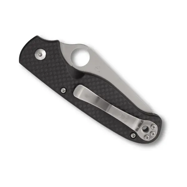 Spyderco ButtonUp CF PlainEdge 8Cr13MoV Stahl Carbon-G10 Griff