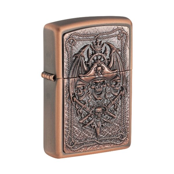 ZIPPO rustic bronze Pirate Skull Emblem Limited Edition 2008208