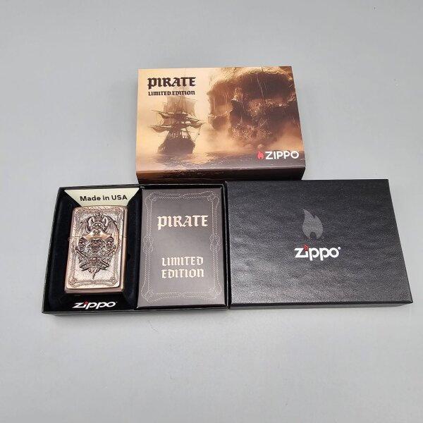 ZIPPO rustic bronze Pirate Skull Emblem Limited Edition 2008208